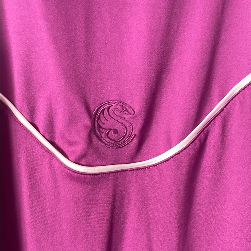 Purple Chemise with Scoop Neckline and White Trim - Picture 5 of 5